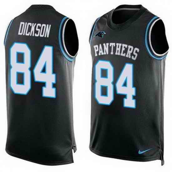 Nike Panthers #84 Ed Dickson Black Team Color Mens Stitched NFL Limited Tank Top Jersey